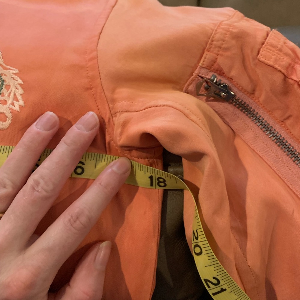 Incredible RRL salmon pink embroidered bomber jacket, 1, xs, Ralph Lauren - Picture 12 of 16